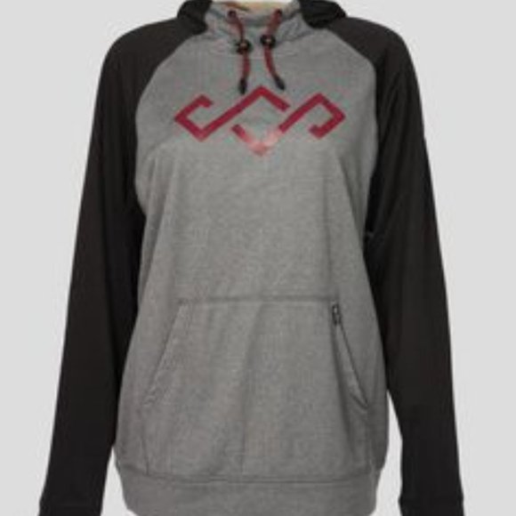 She Shreds Co Black & Gray Crown Logo Tech Hoodie - Picture 2 of 9